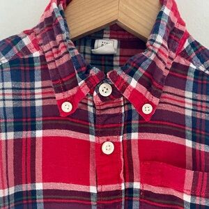 NEW Gap Plaid Flannel Button Down Shirt for the Holidays, Red Navy, So Soft!!